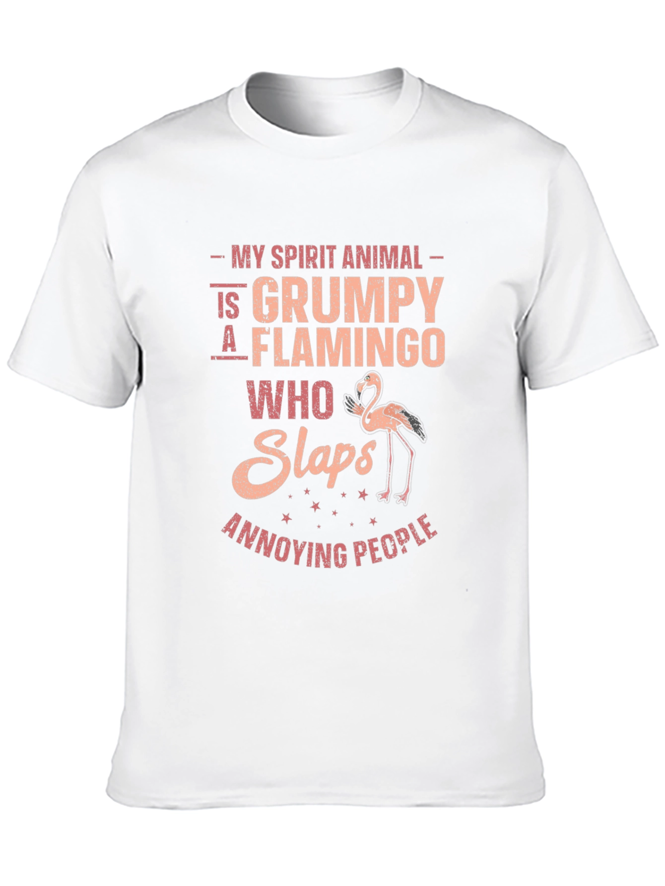 Grumpy Flamingo Slaps Annoying People Funny T-Shirt