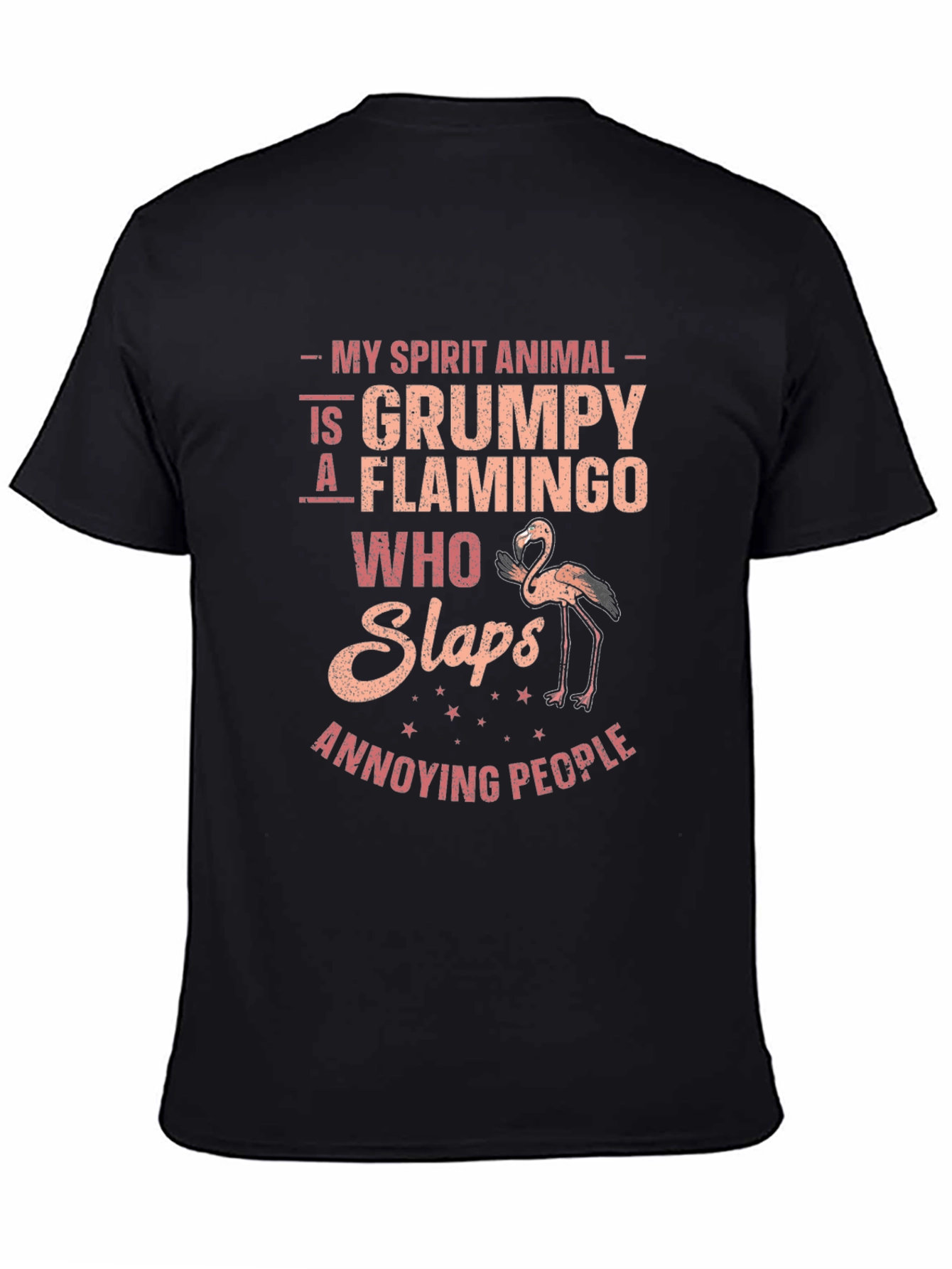 Grumpy Flamingo Slaps Annoying People Funny T-Shirt