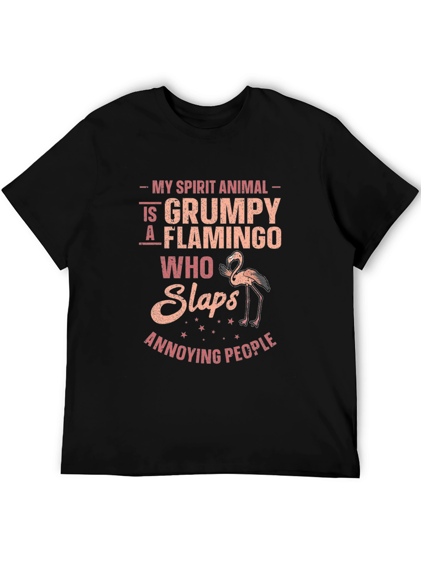 Grumpy Flamingo Slaps Annoying People Funny T-Shirt