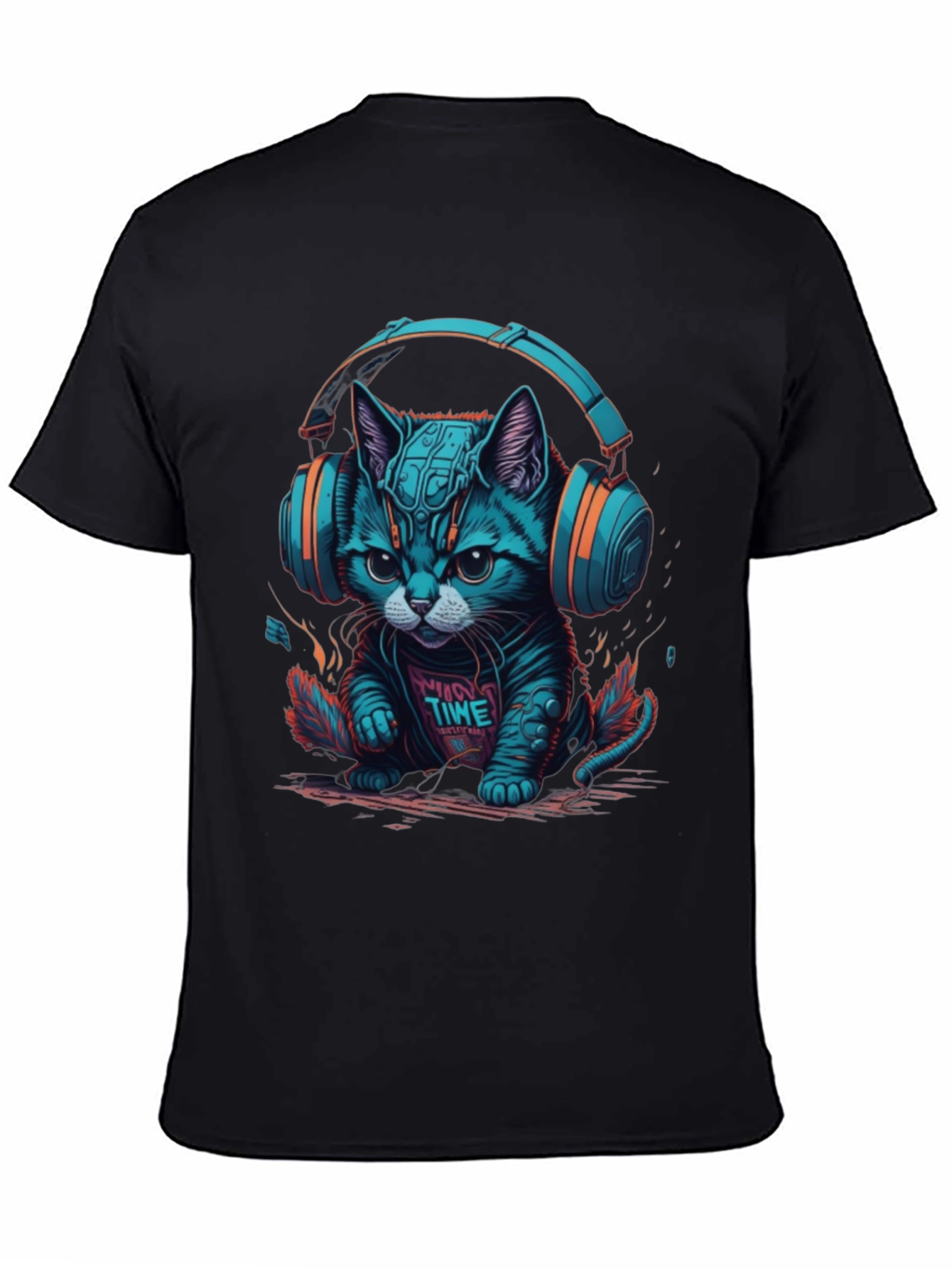 Cool Cat Headphones Graphic Tee