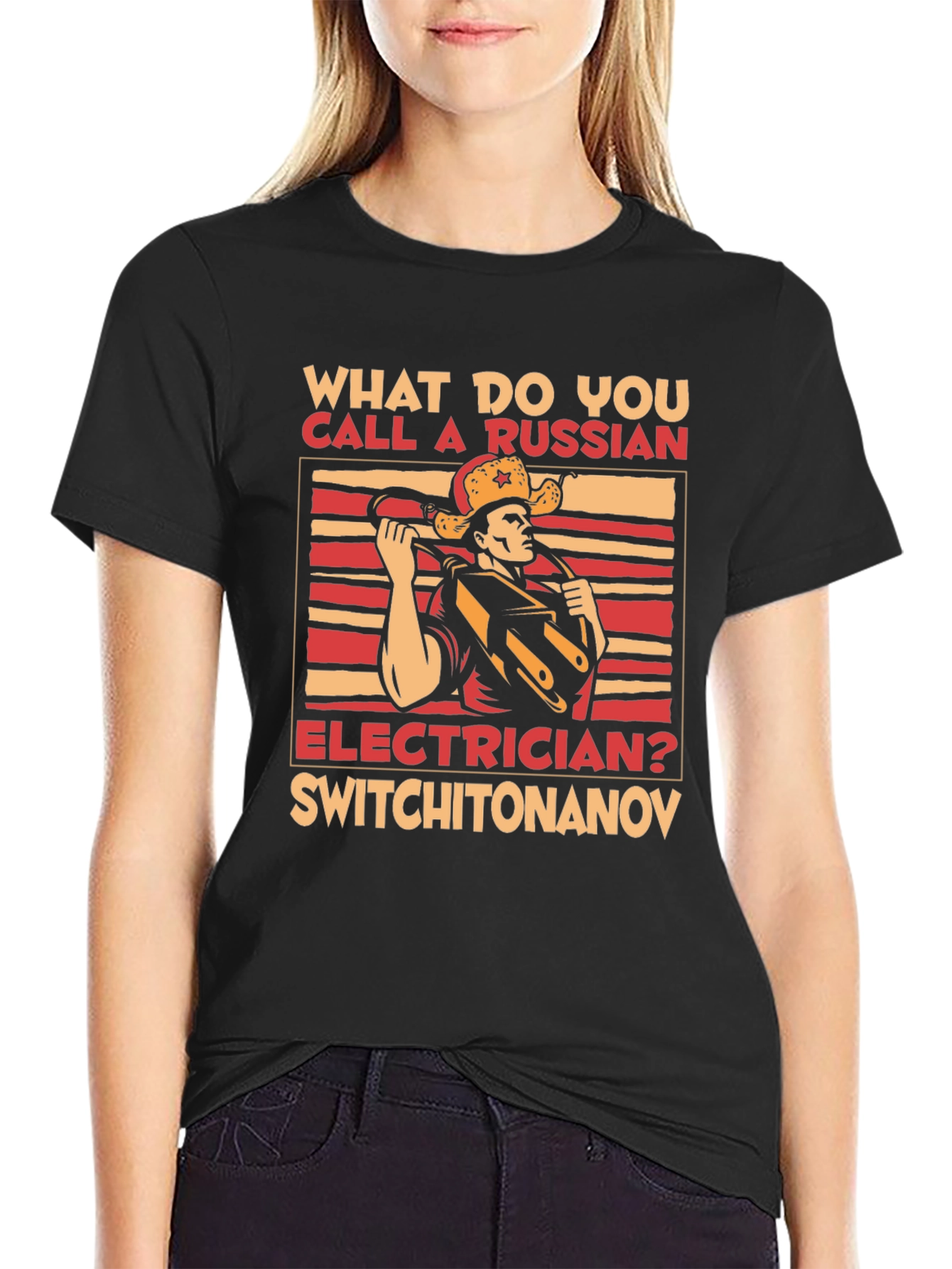 Funny Russian Electrician T-Shirt - Switchitonanov Joke