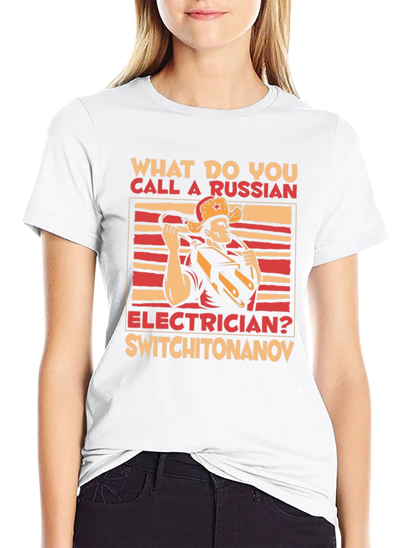 Funny Russian Electrician T-Shirt - Switchitonanov Joke