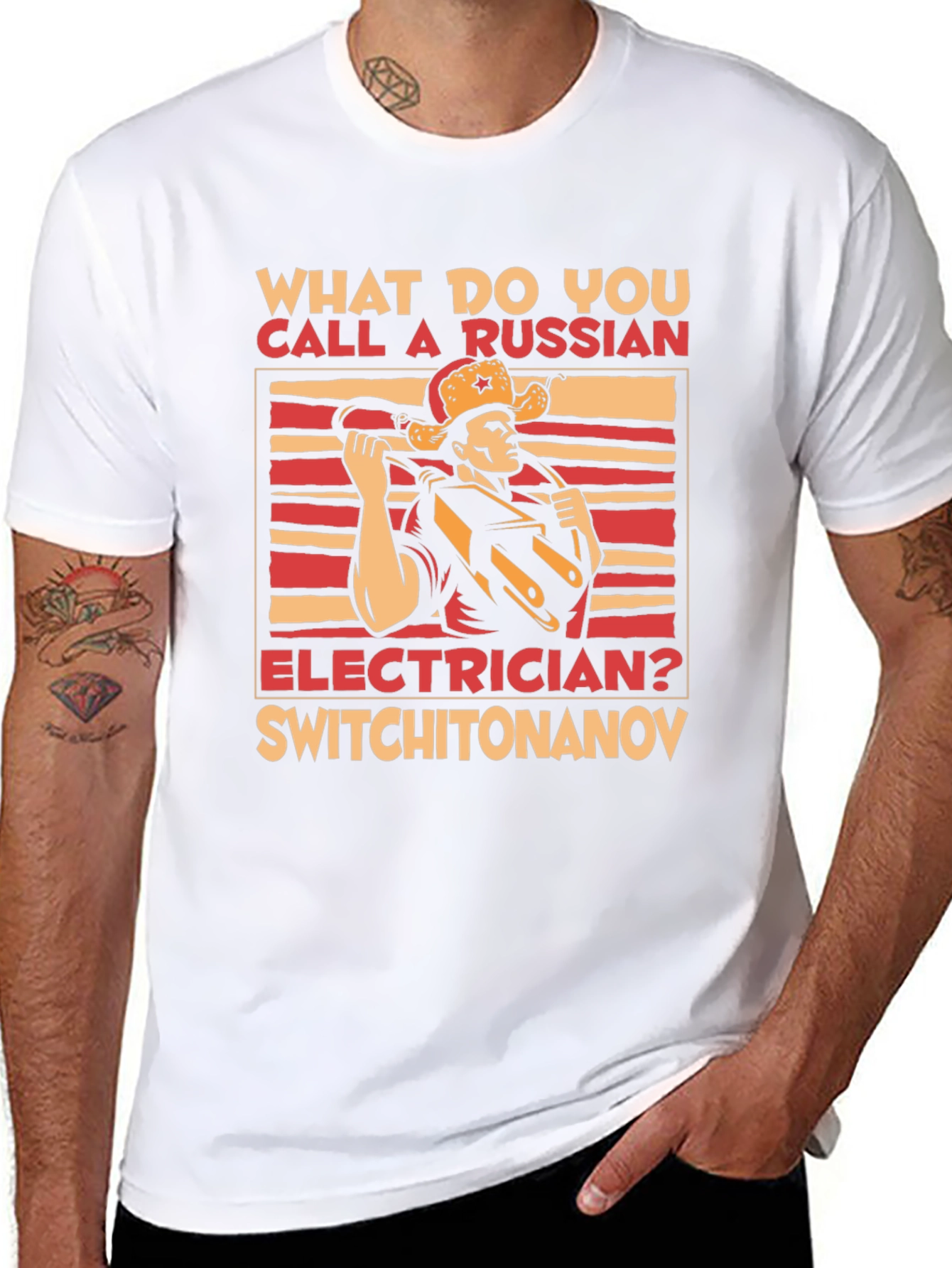 Funny Russian Electrician T-Shirt - Switchitonanov Joke
