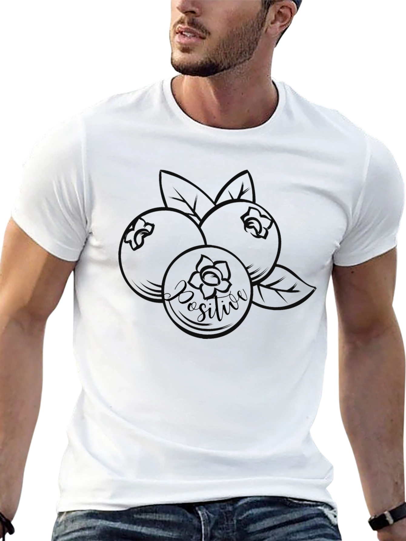 Positive Blueberry Graphic T-Shirt