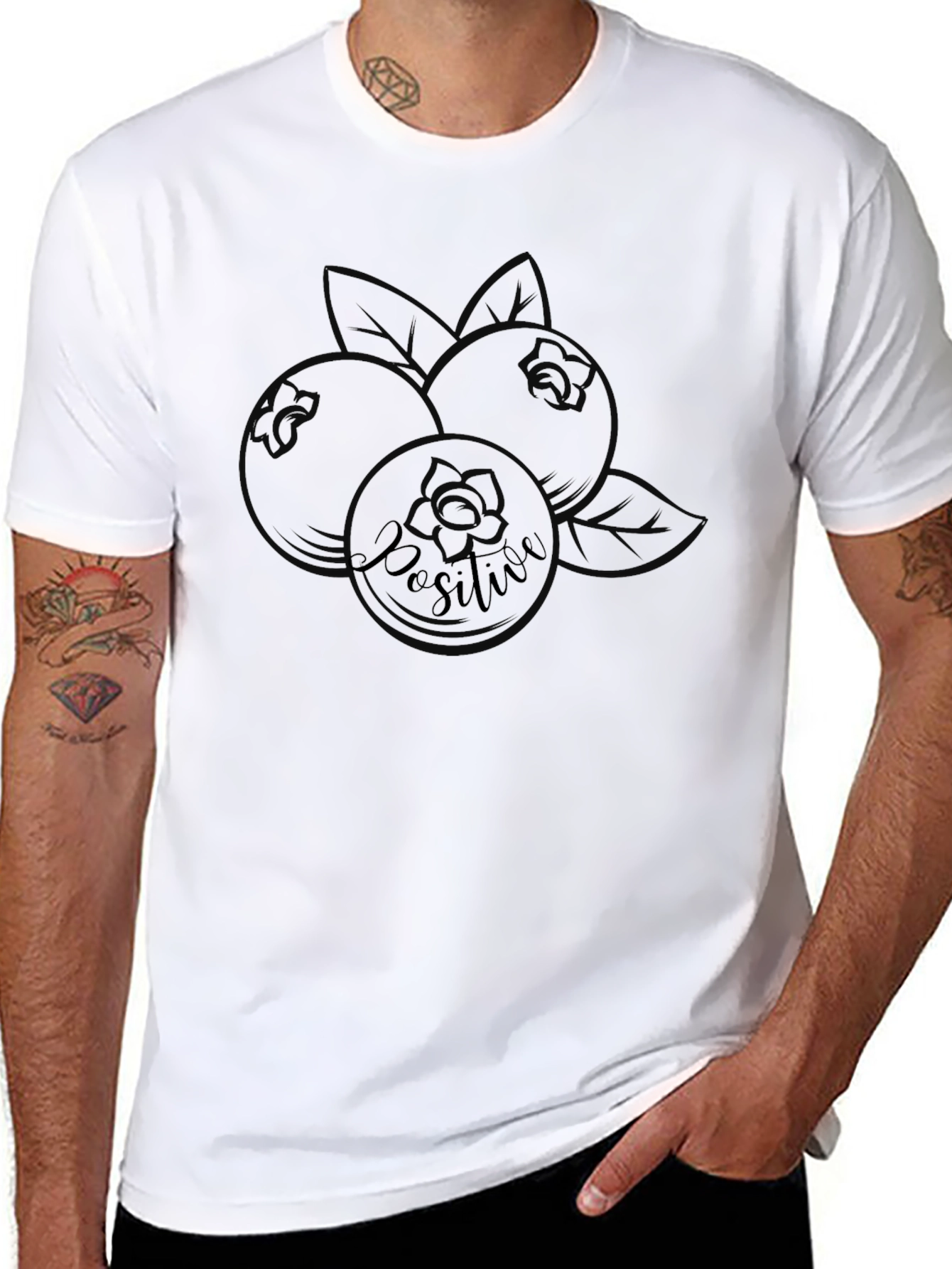 Positive Blueberry Graphic T-Shirt