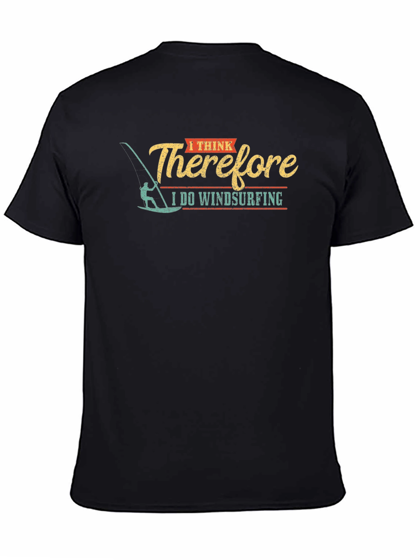 I Think Therefore I Do Windsurfing Black T-Shirt