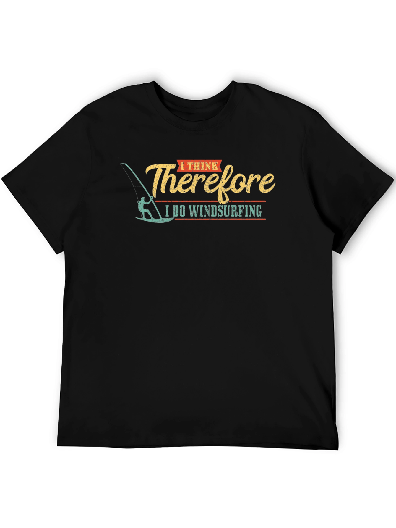 I Think Therefore I Do Windsurfing Black T-Shirt