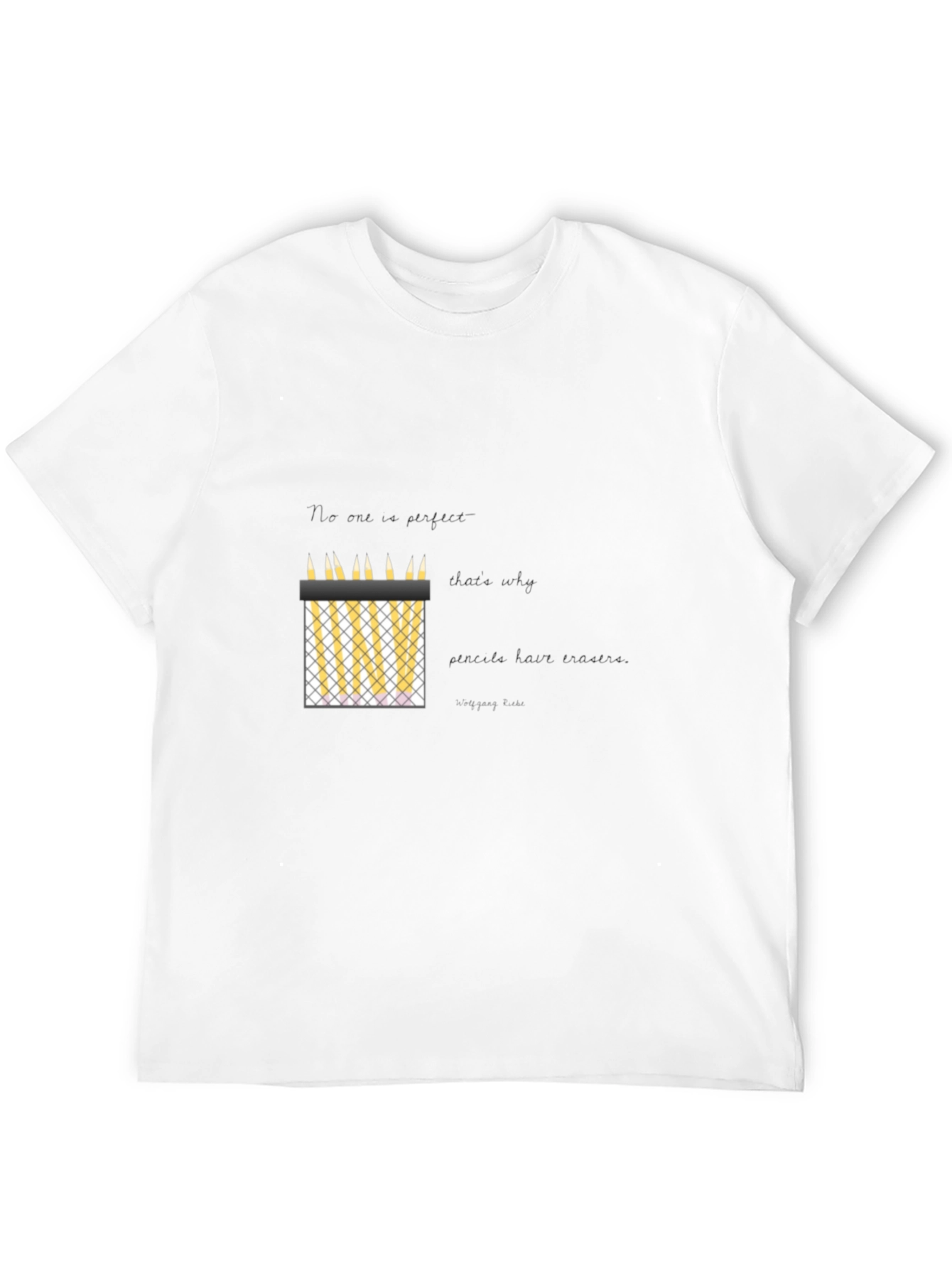 Mens Black Graphic Tee - Pencil Fence Design
