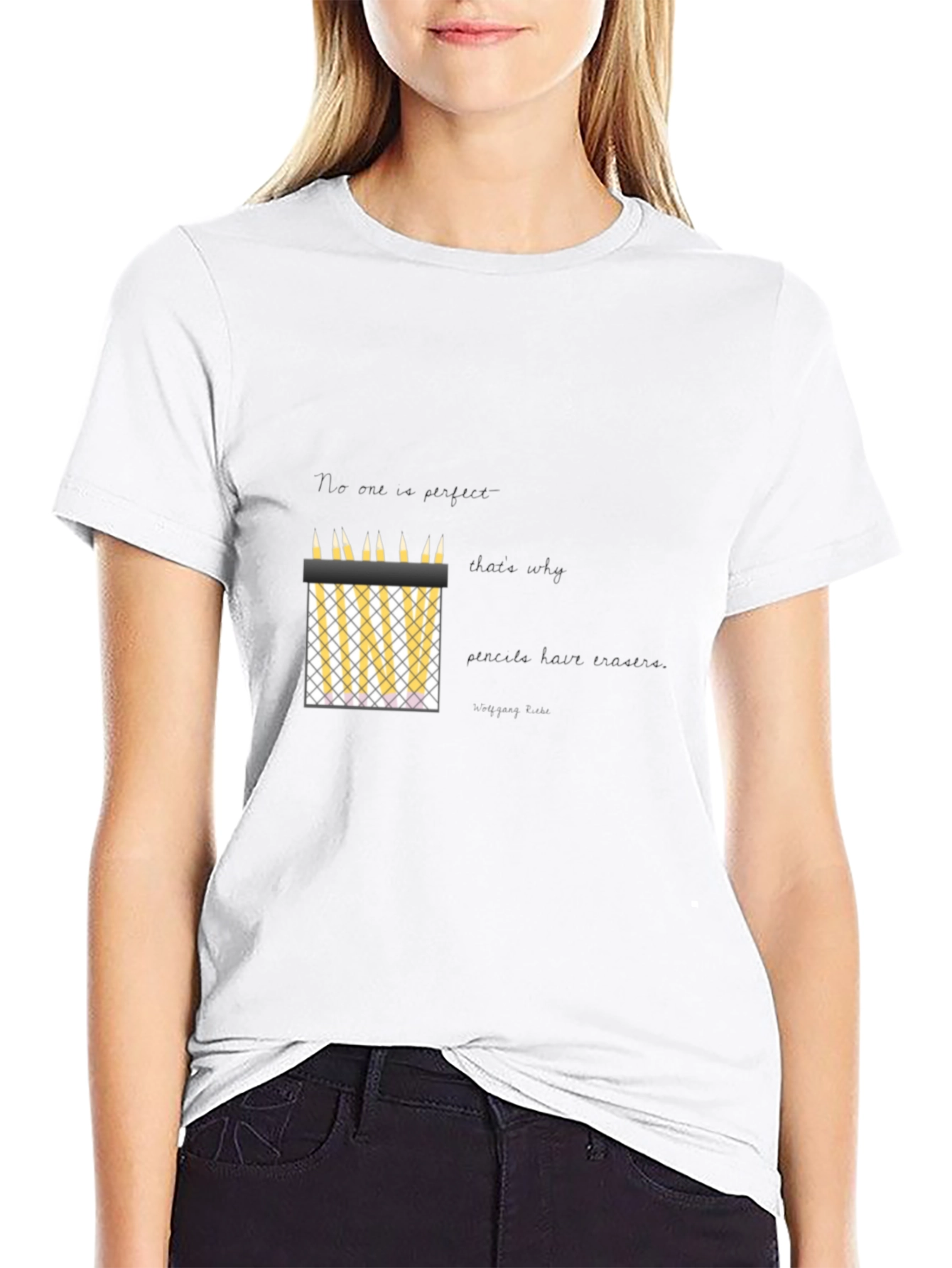Mens Black Graphic Tee - Pencil Fence Design