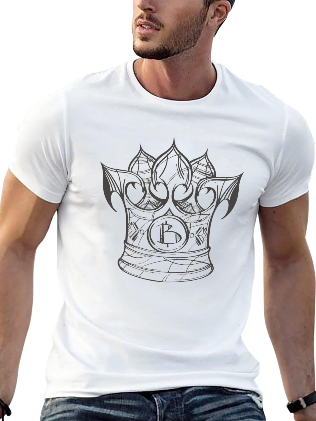 Bitcoin Crown Graphic T-Shirt - Crypto King Tee