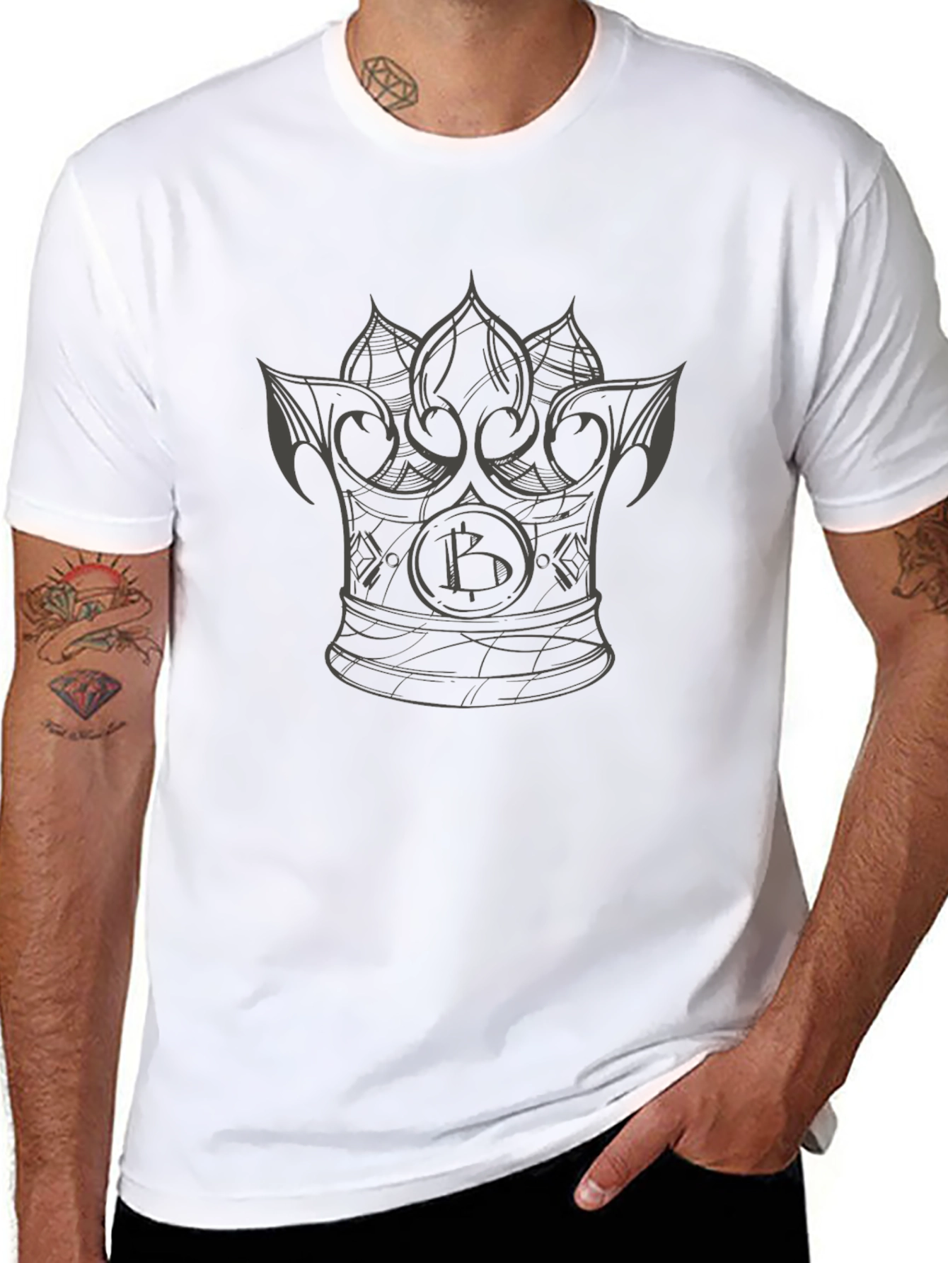 Bitcoin Crown Graphic T-Shirt - Crypto King Tee