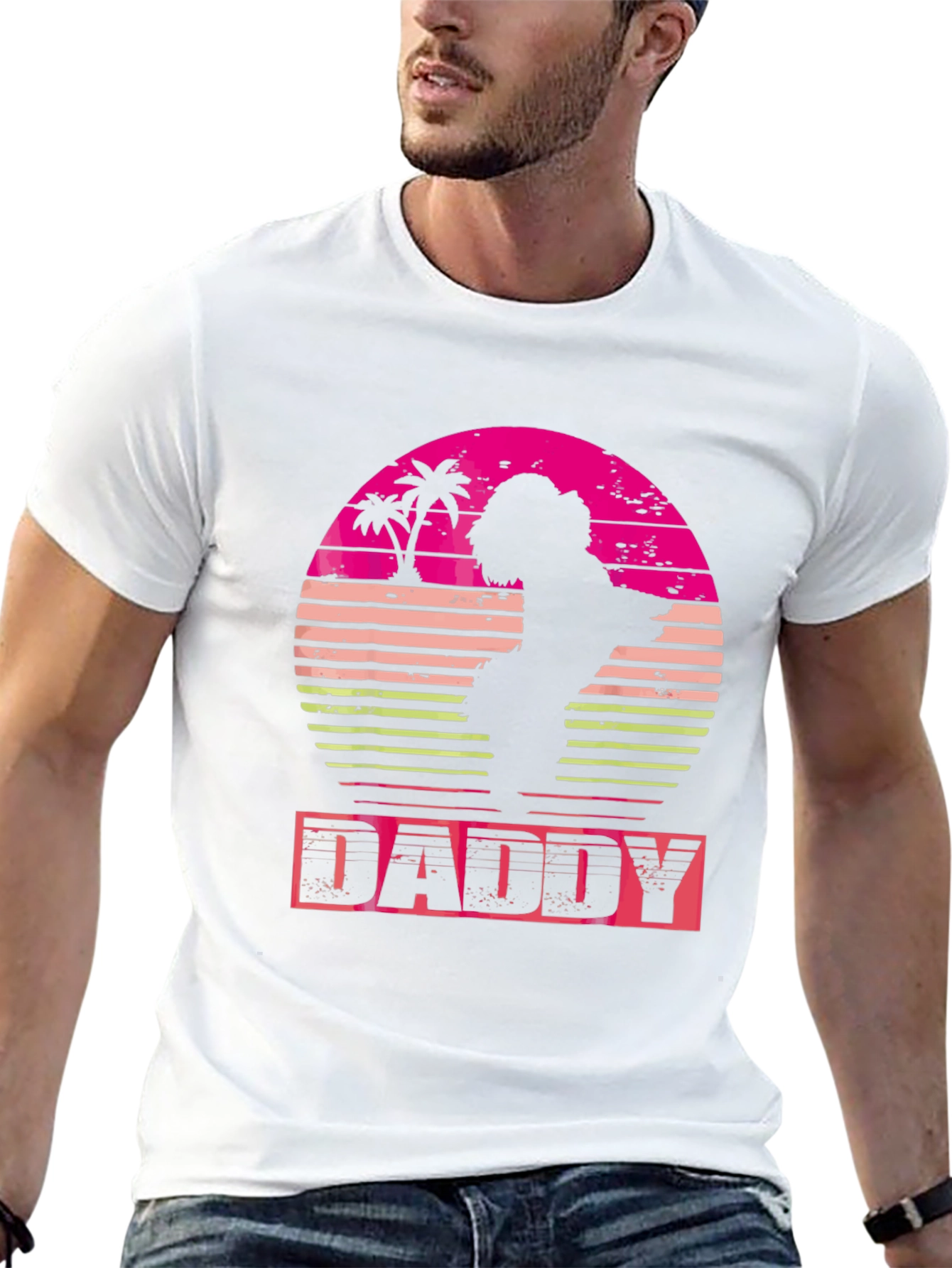 Retro Sunset Daddy T-Shirt - Fathers Day Gift