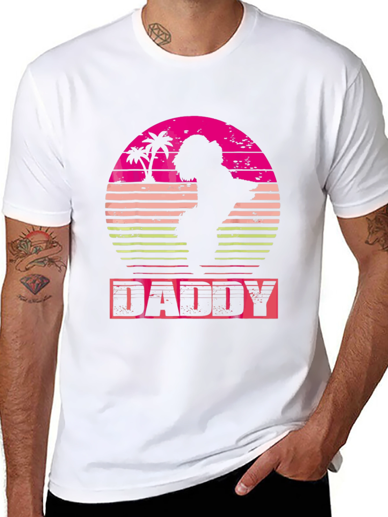 Retro Sunset Daddy T-Shirt - Fathers Day Gift