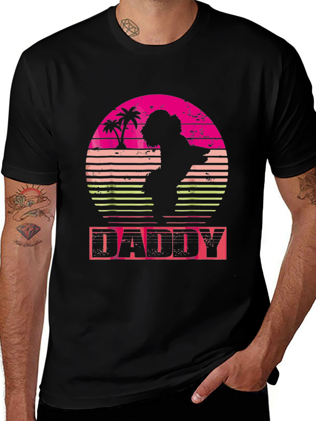 Retro Sunset Daddy T-Shirt - Fathers Day Gift