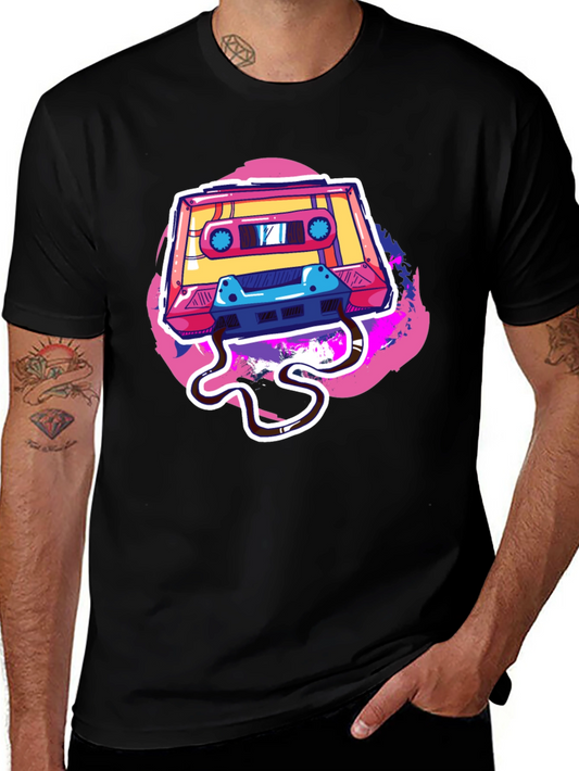 Retro Cassette Tape Graphic T-Shirt - Vintage 80s Style
