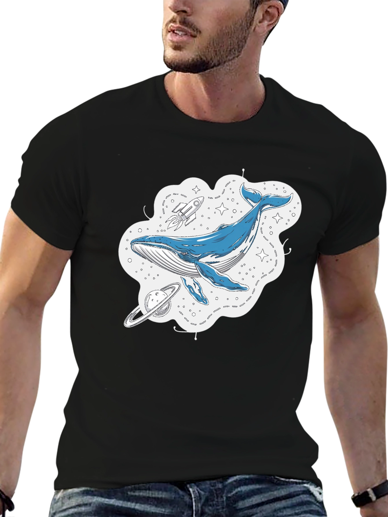Whale Galaxy Graphic T-Shirt - Space Adventure Tee