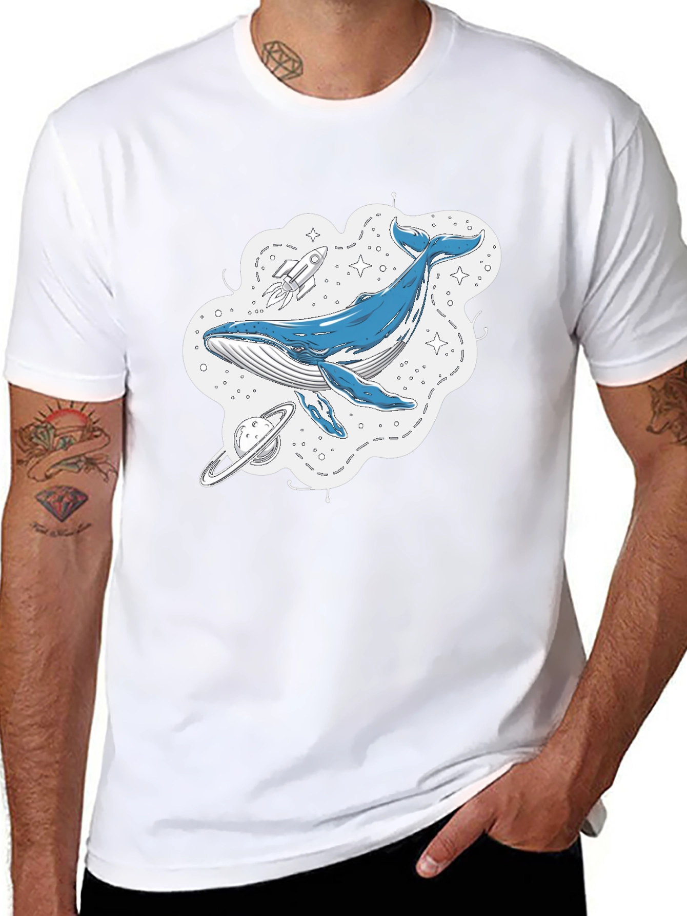 Whale Galaxy Graphic T-Shirt - Space Adventure Tee