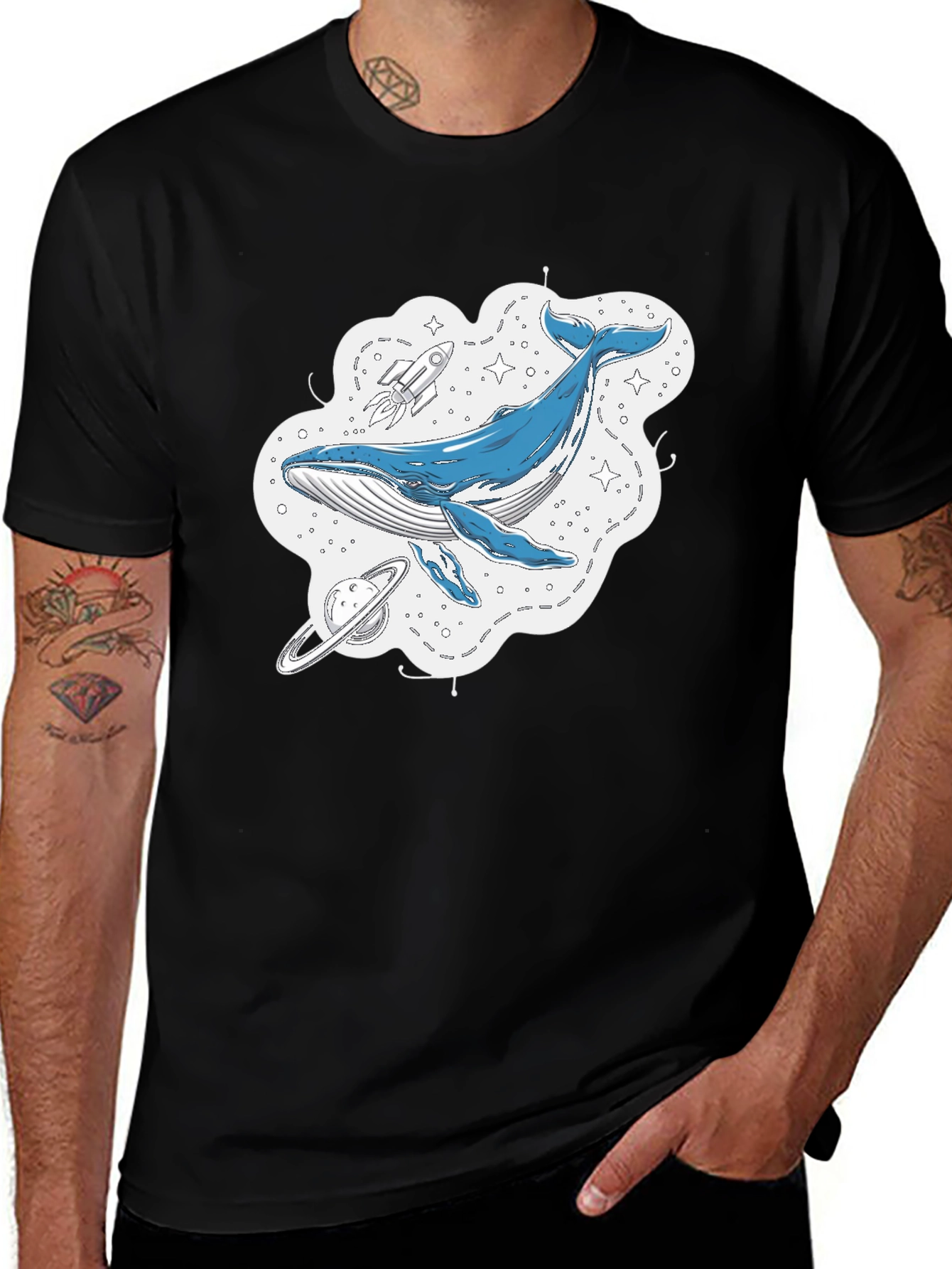Whale Galaxy Graphic T-Shirt - Space Adventure Tee