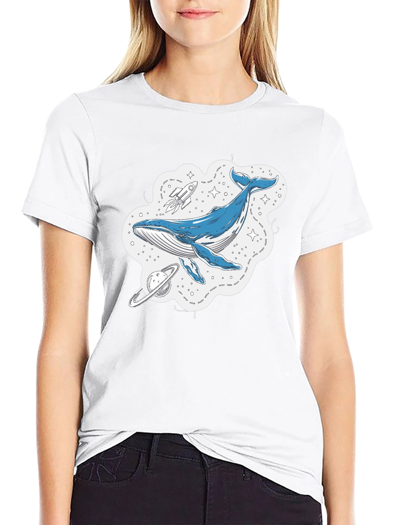Whale Galaxy Graphic T-Shirt - Space Adventure Tee