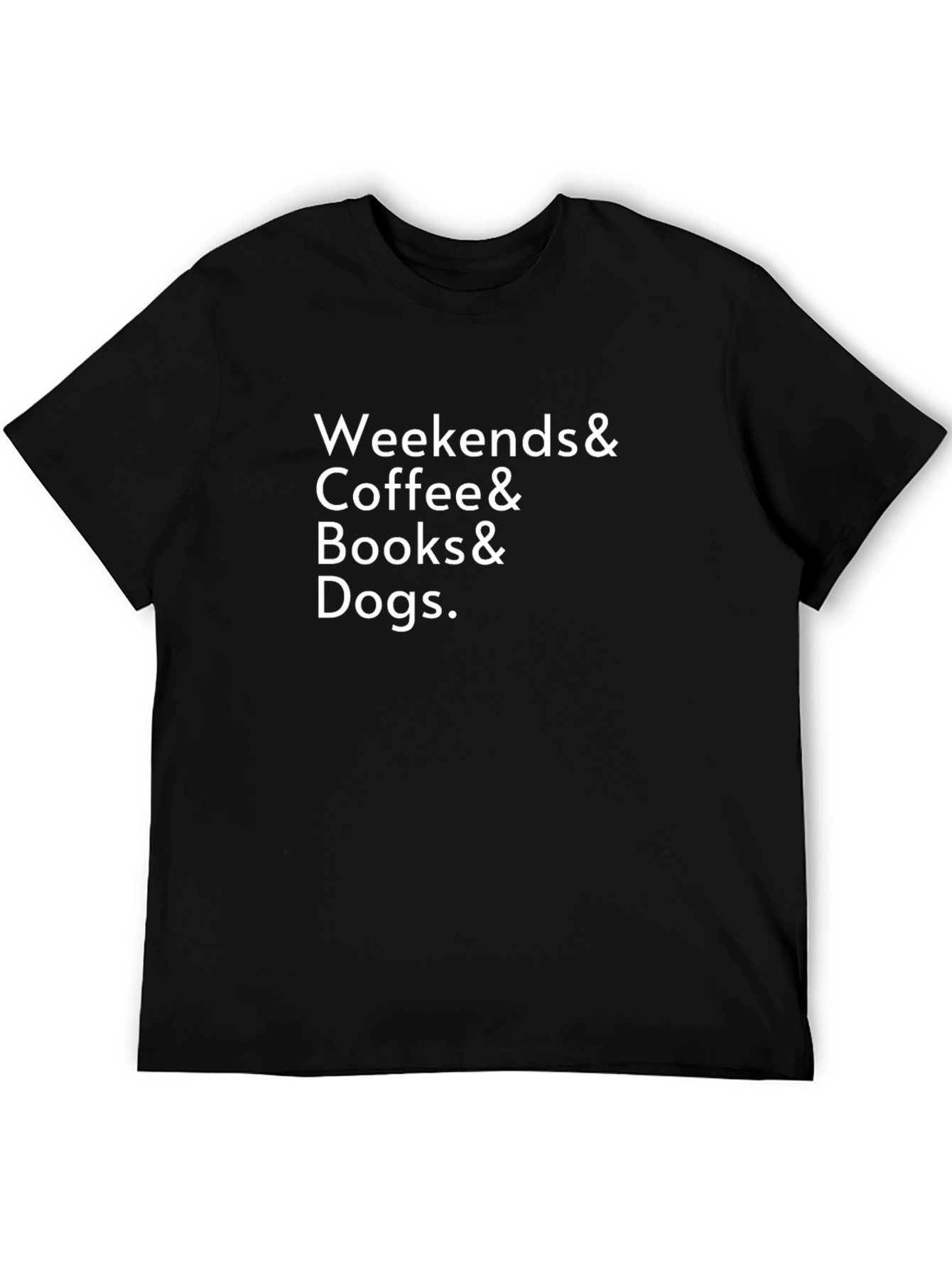 Weekends Coffee Books Dogs Black Graphic Tee