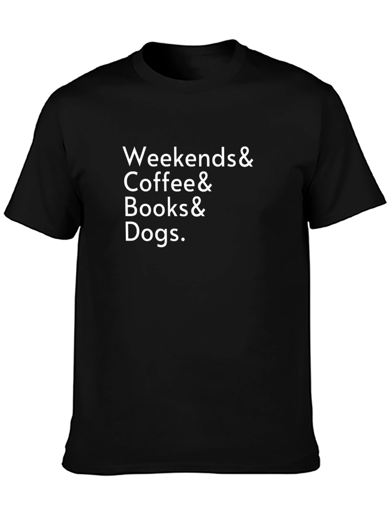 Weekends Coffee Books Dogs Black Graphic Tee