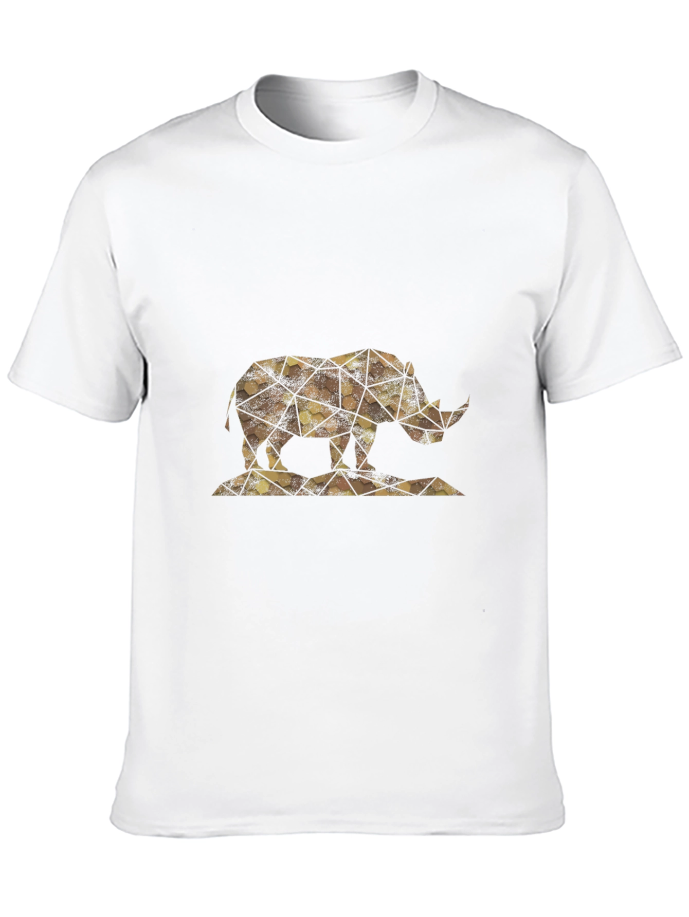 Geometric Rhino Print Black T-Shirt