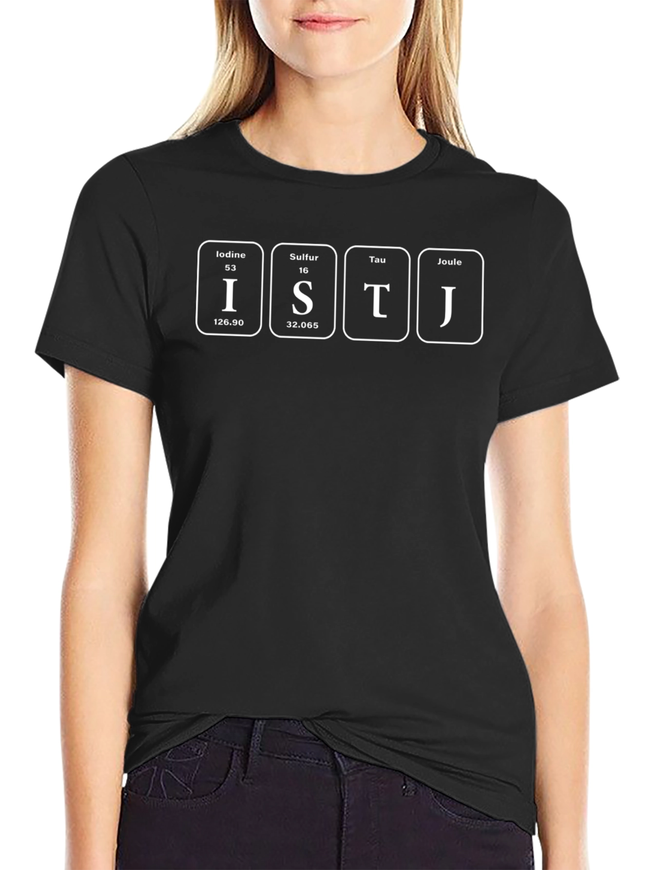 ISTJ Personality Periodic Table Style Black T-Shirt