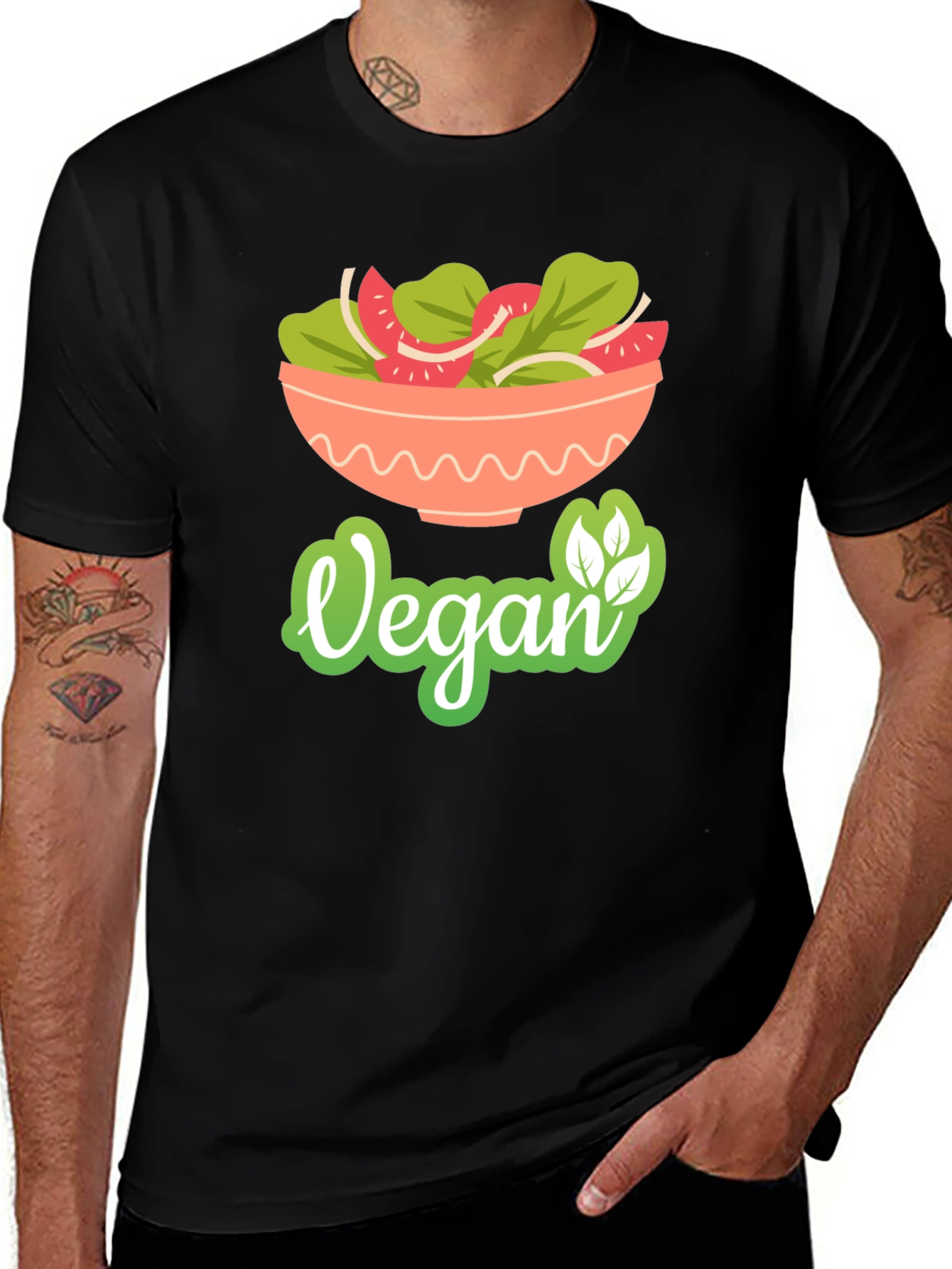 Vegan Salad Bowl T-Shirt - Fresh & Healthy