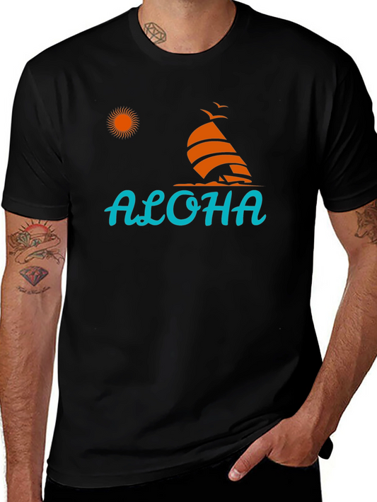 Aloha Graphic Tee - Black - Tropical Vibe