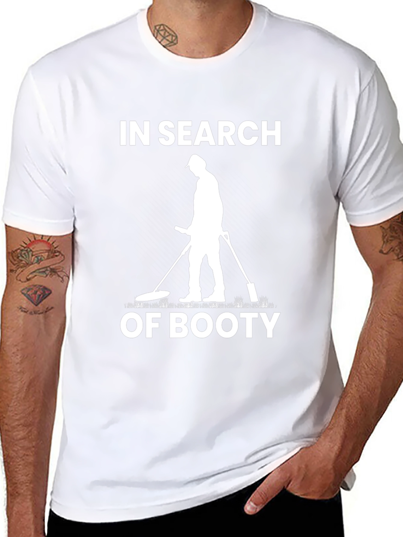 In Search of Booty T-Shirt Metal Detecting Humor