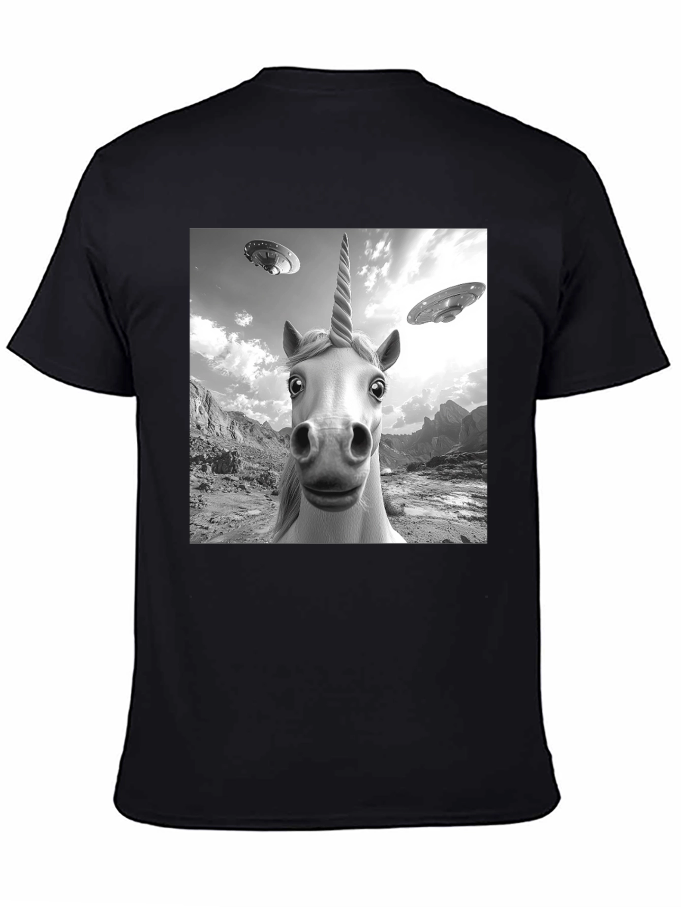 Unicorn UFO Black T-Shirt