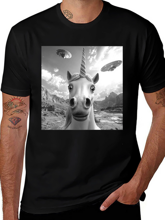 Unicorn UFO Black T-Shirt
