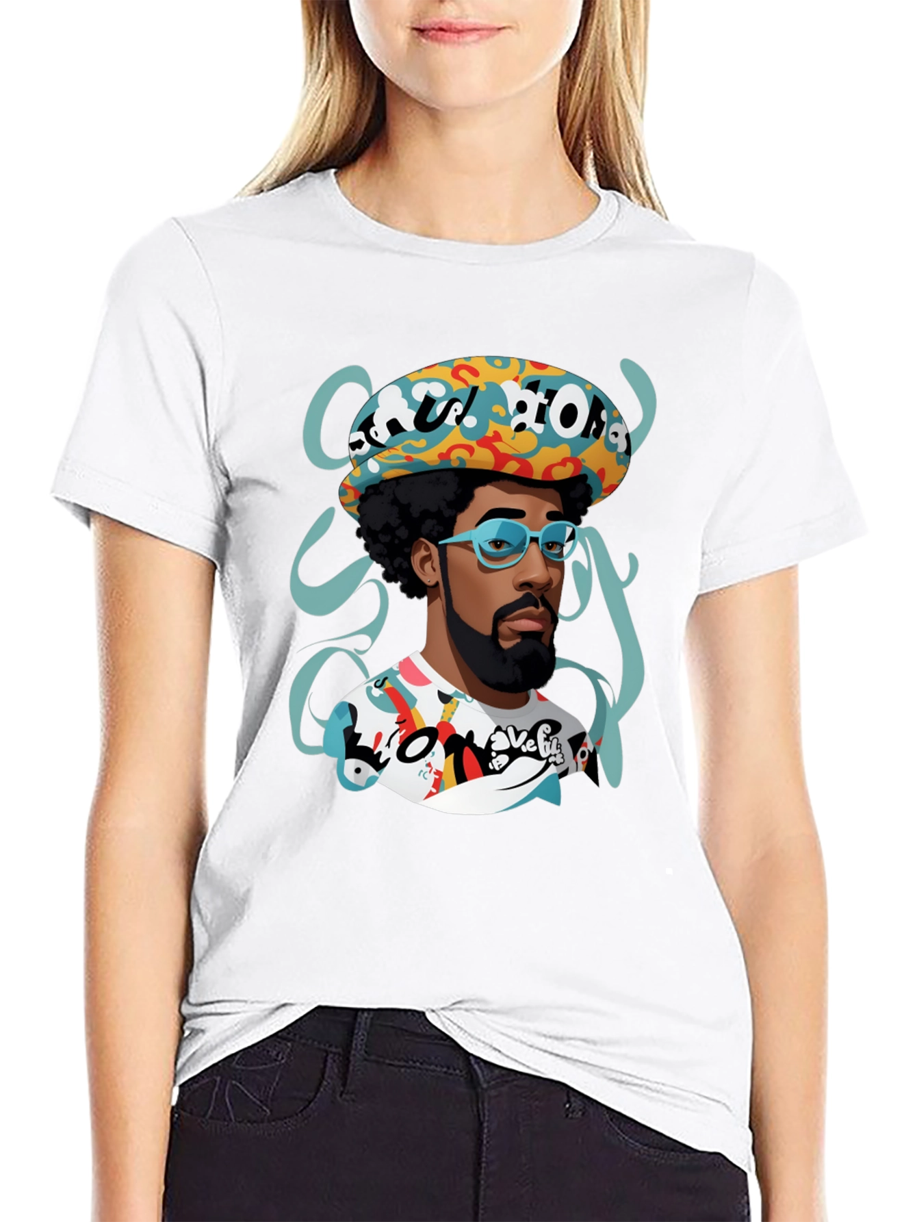 Retro Afro Cartoon Graphic Tee