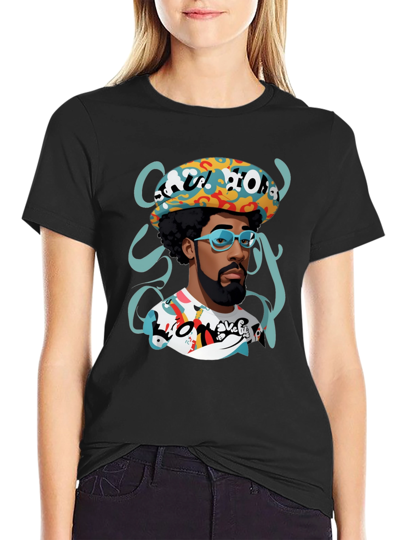 Retro Afro Cartoon Graphic Tee