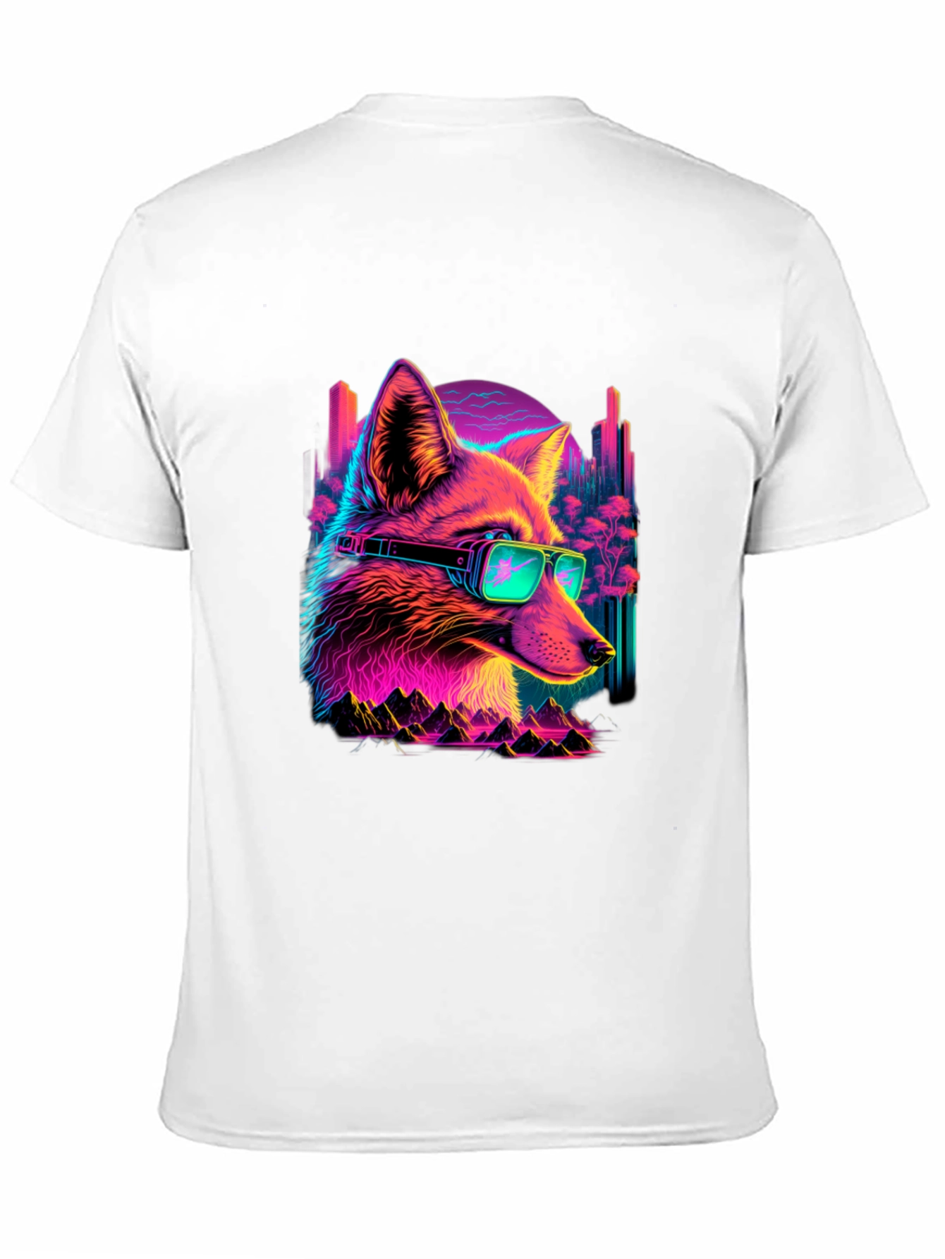 Retro Fox T-Shirt - Cyberpunk Style