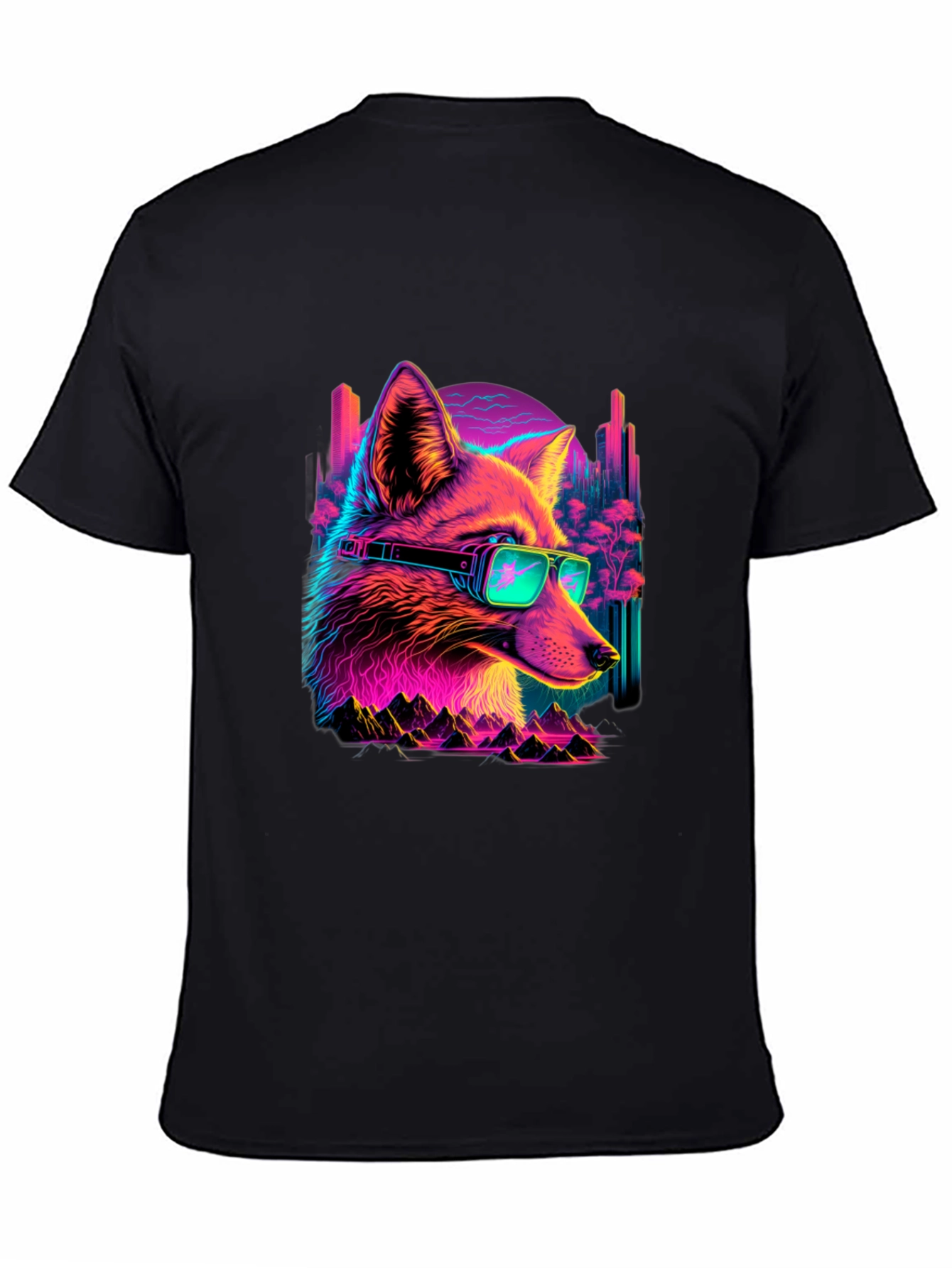 Retro Fox T-Shirt - Cyberpunk Style