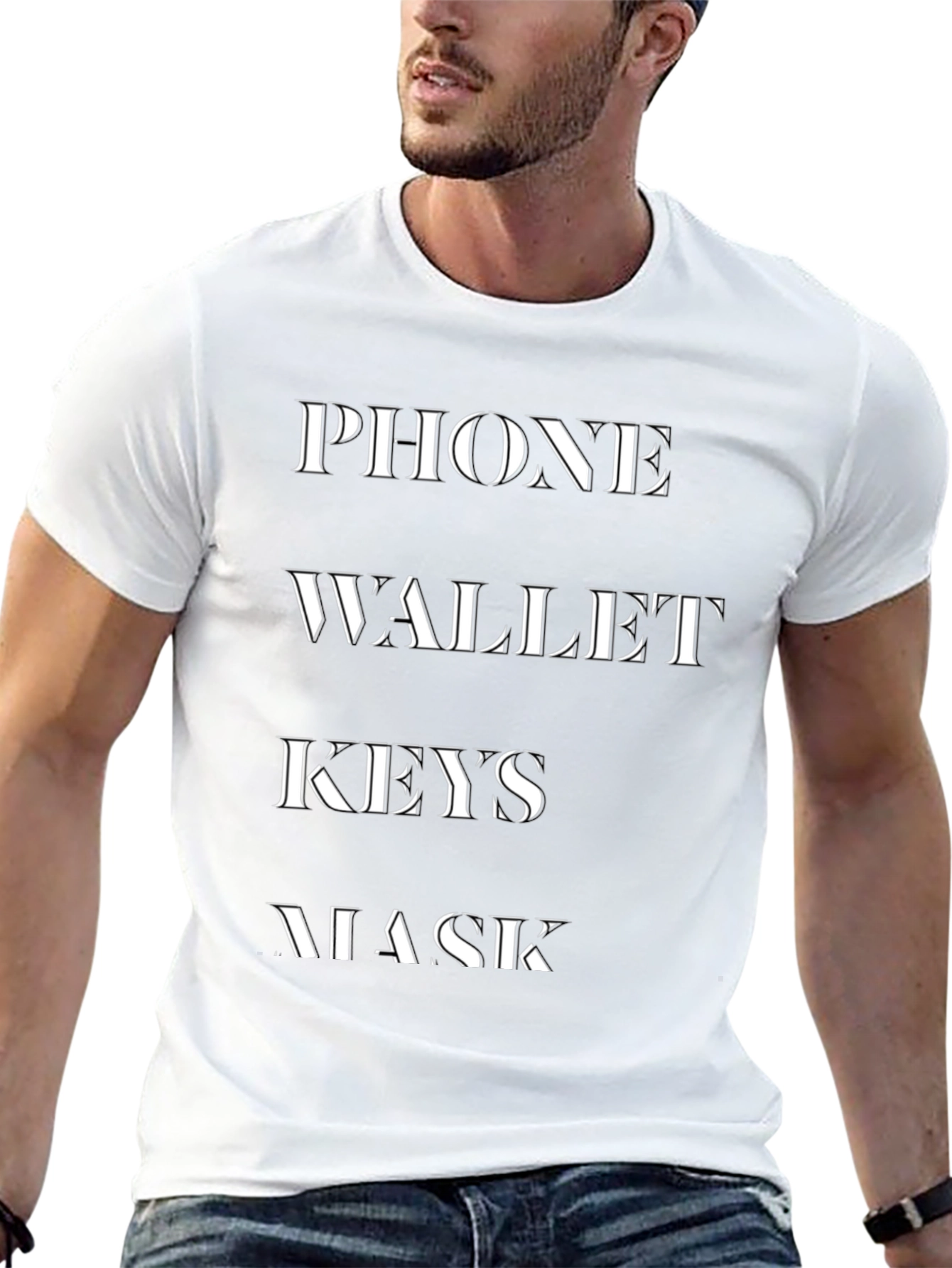 Phone Wallet Keys Mask T-Shirt