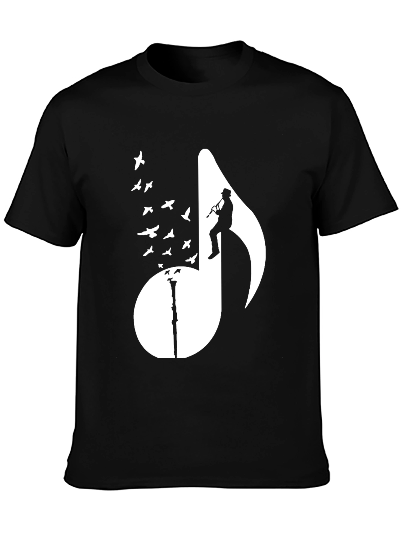 Musical Note Bird T-Shirt - Stylish Graphic Tee