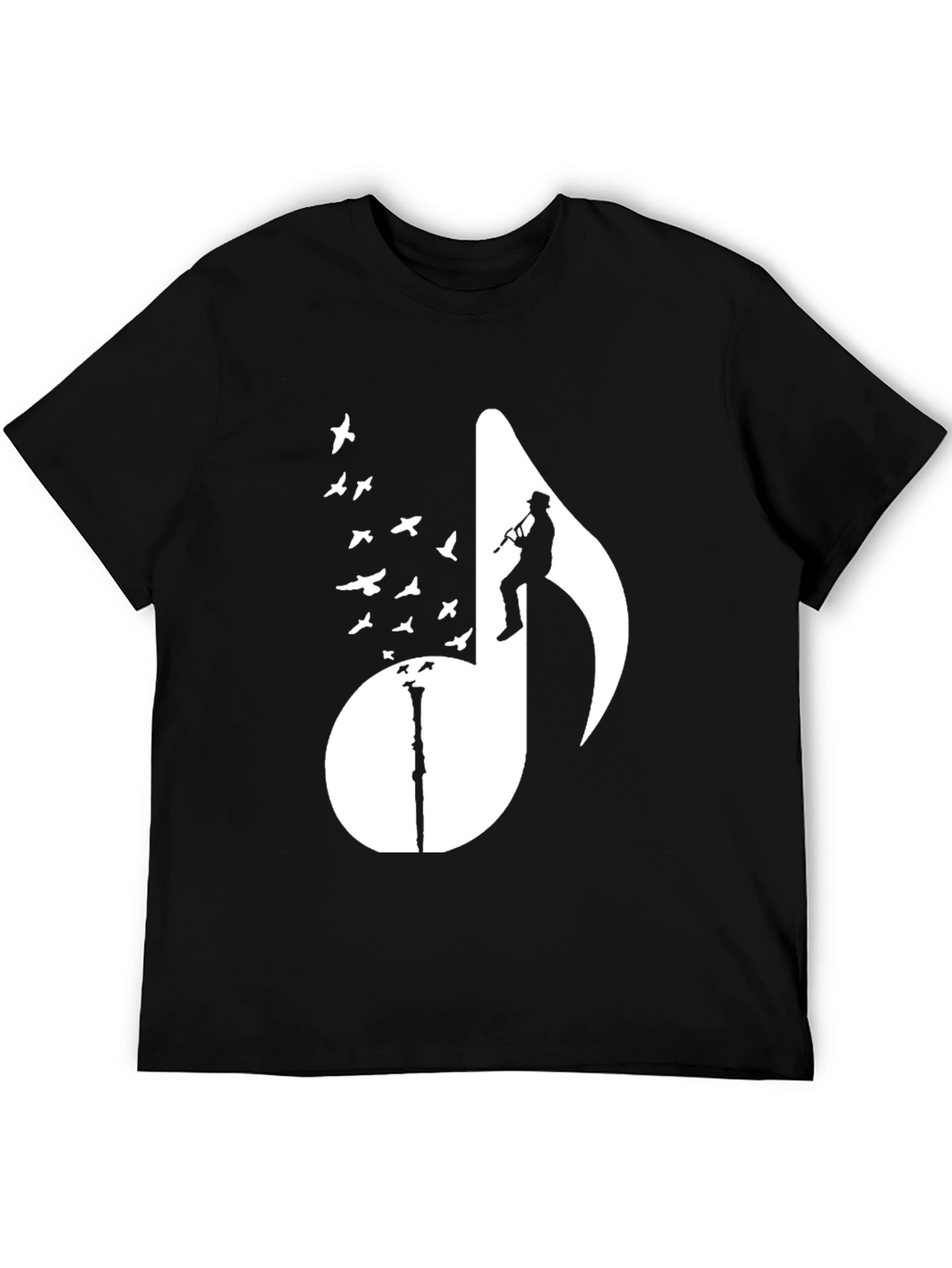 Musical Note Bird T-Shirt - Stylish Graphic Tee