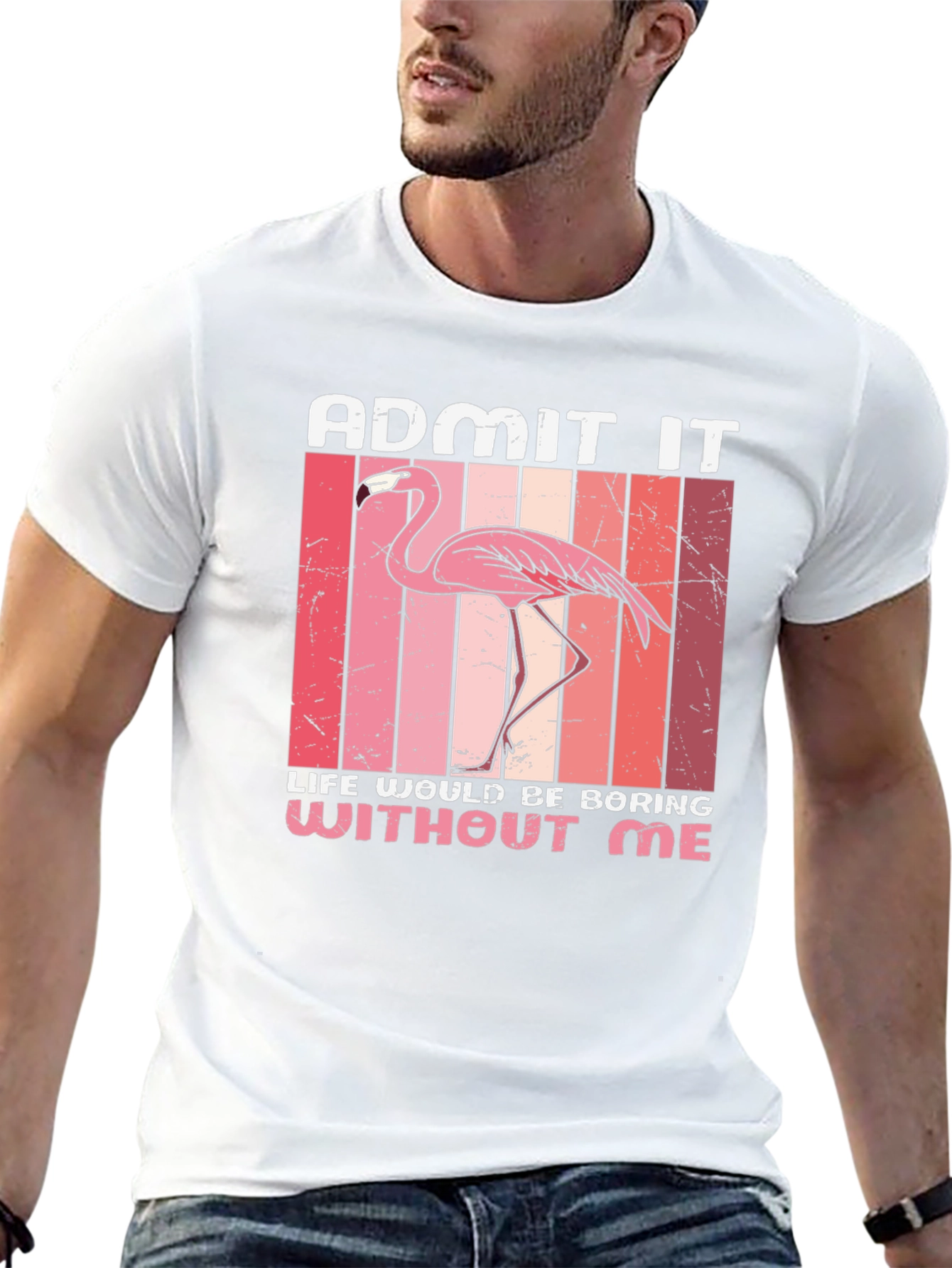 Funny Flamingo Graphic Tee - Admit It!