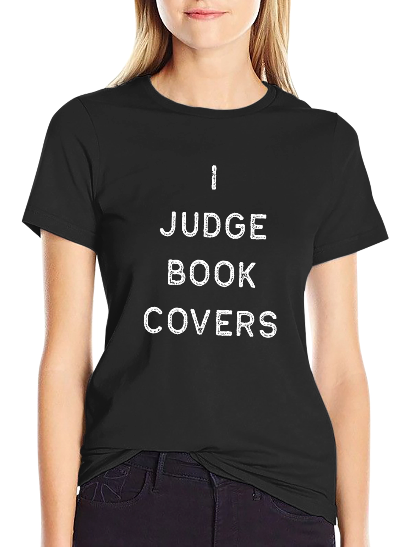I Judge Book Covers T-Shirt Novelty Graphic Tee