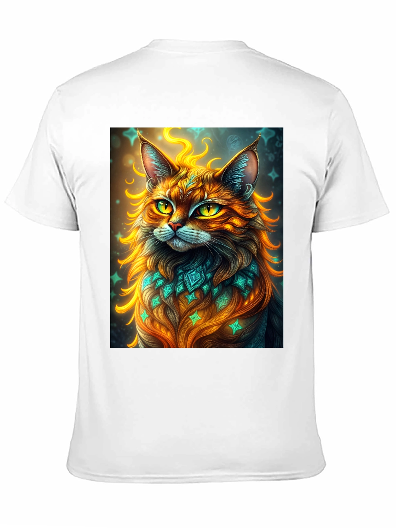 Mystic Cat Graphic Tee - Unique Artistic Design