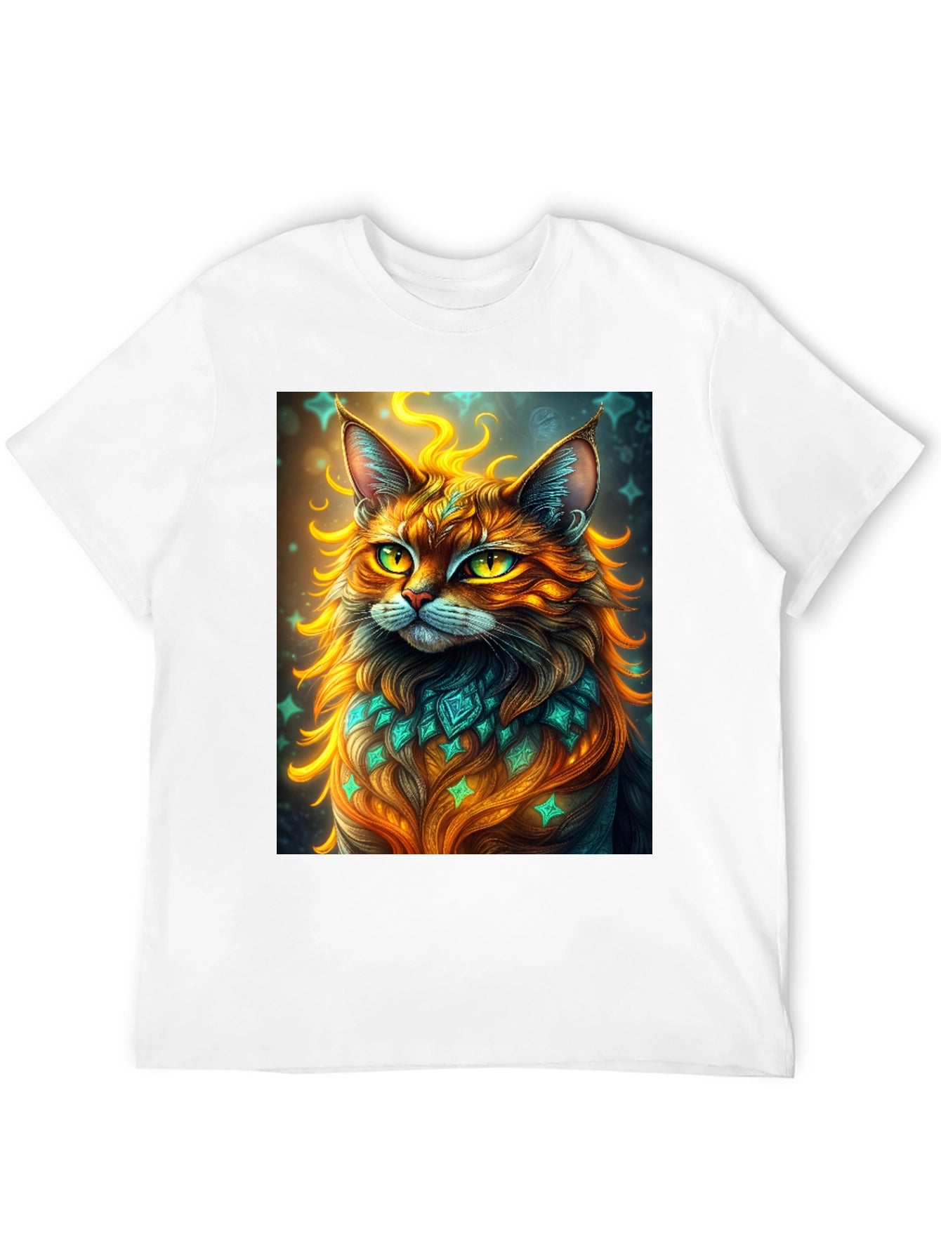 Mystic Cat Graphic Tee - Unique Artistic Design