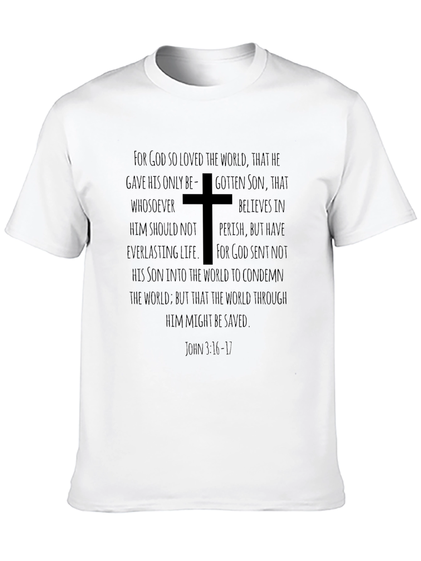 Faith-Inspired Black T-Shirt: John 3:16