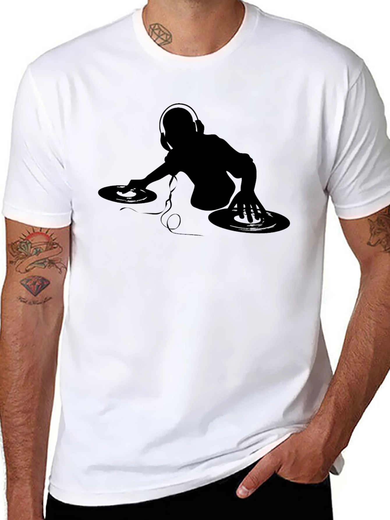 DJ Graphic T-Shirt - Black Cotton Tee