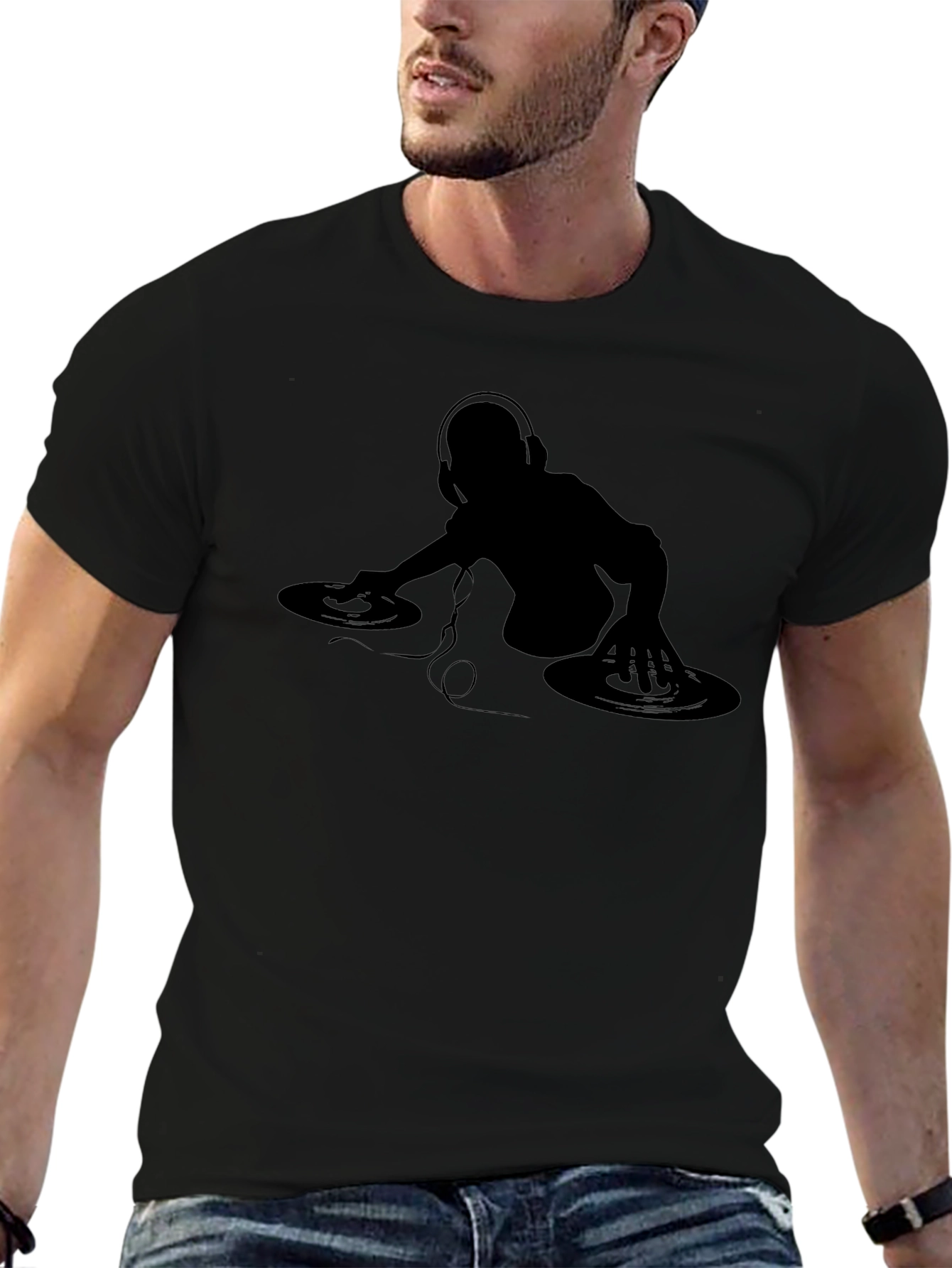 DJ Graphic T-Shirt - Black Cotton Tee