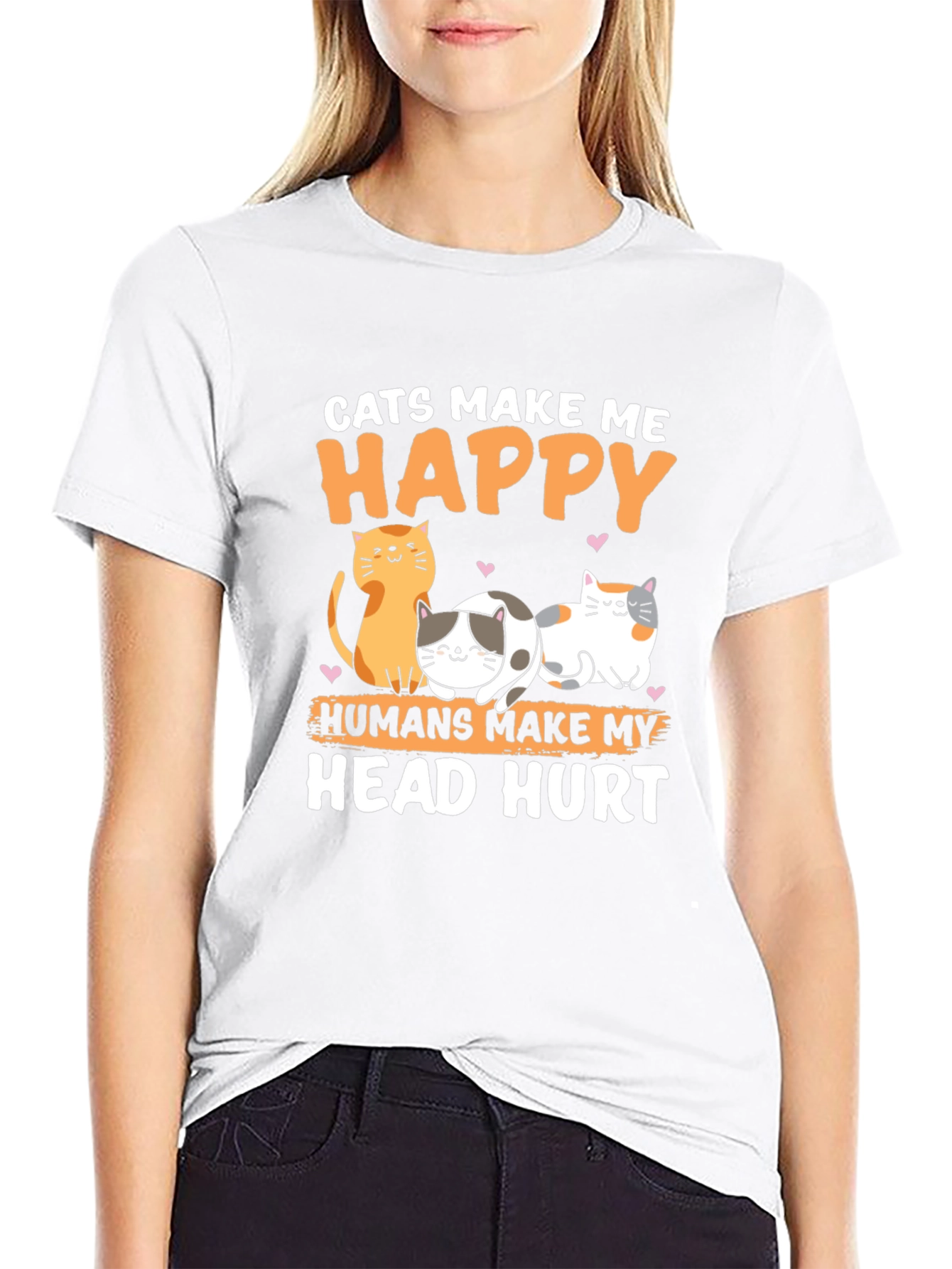 Cats Make Me Happy Graphic T-Shirt