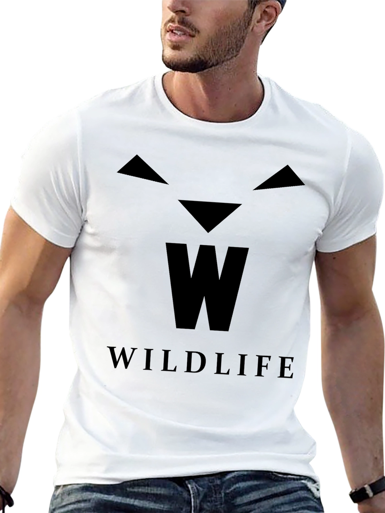 Wildlife Graphic Print Black T-Shirt