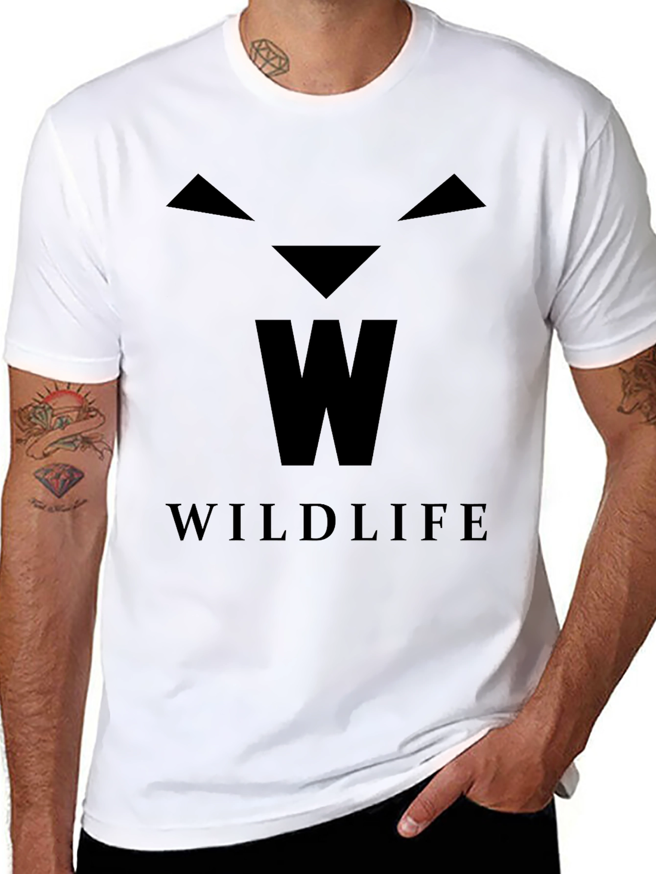 Wildlife Graphic Print Black T-Shirt