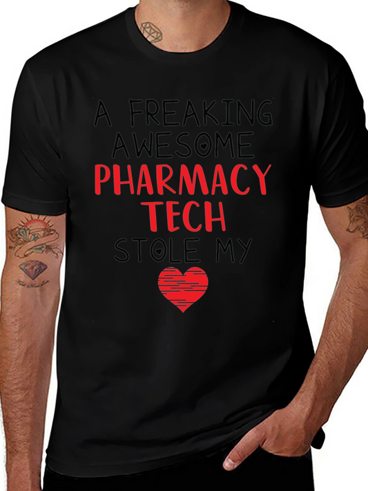 Pharmacy Tech Stole My Heart Graphic T-Shirt